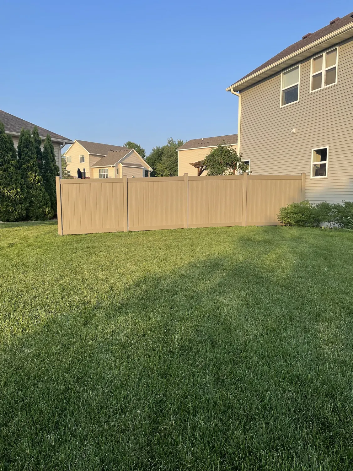 vinyl privacy fence project in the Twin Cities