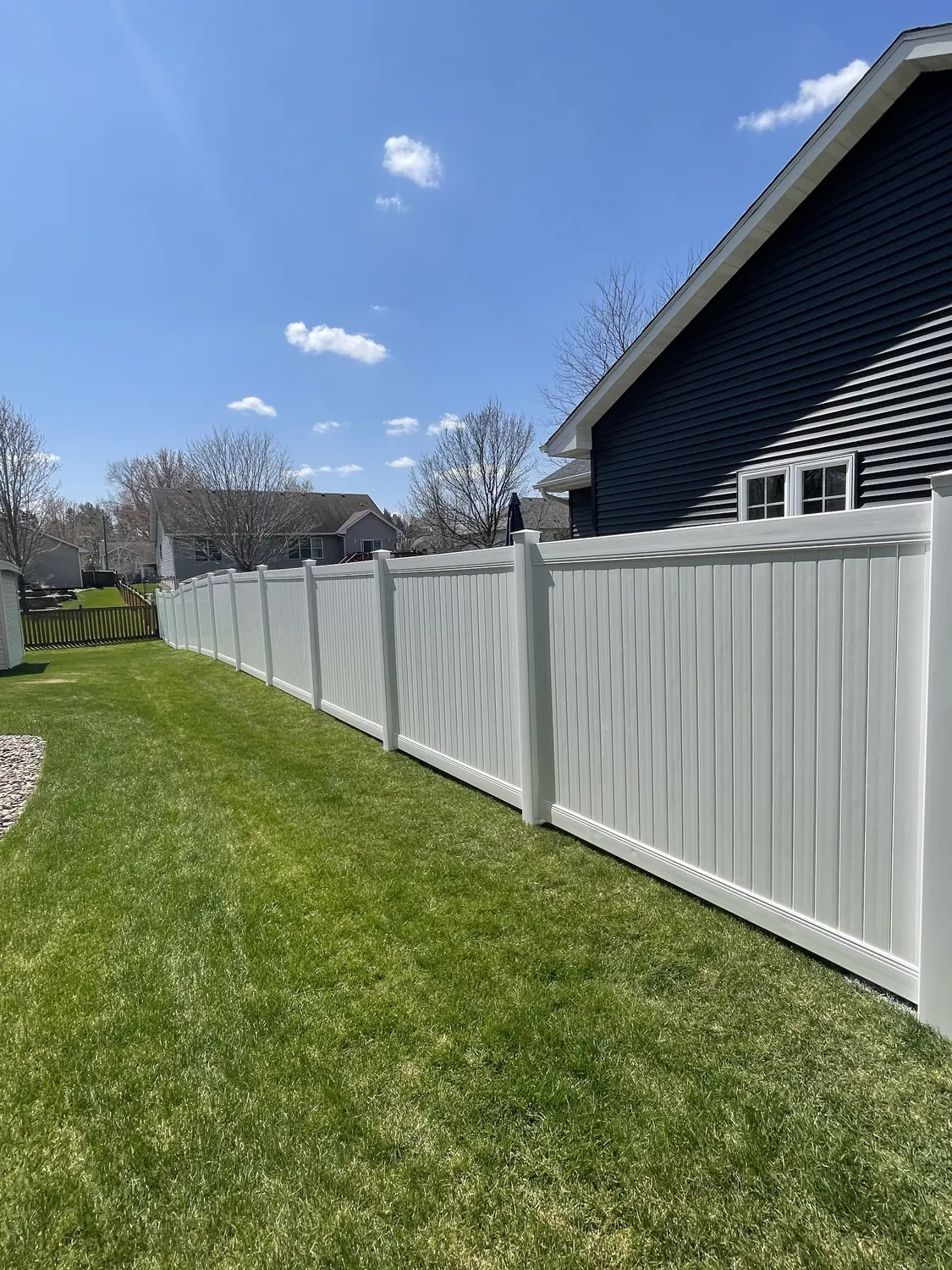 vinyl privacy fence project in the Twin Cities